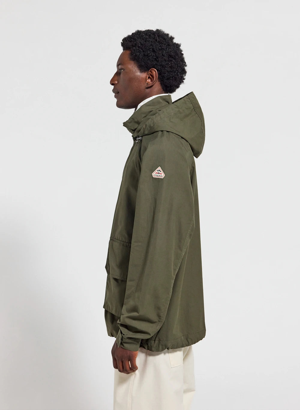 Men's hooded waterproof jacket in Ventile® cotton Pyrenex Cruiser khaki