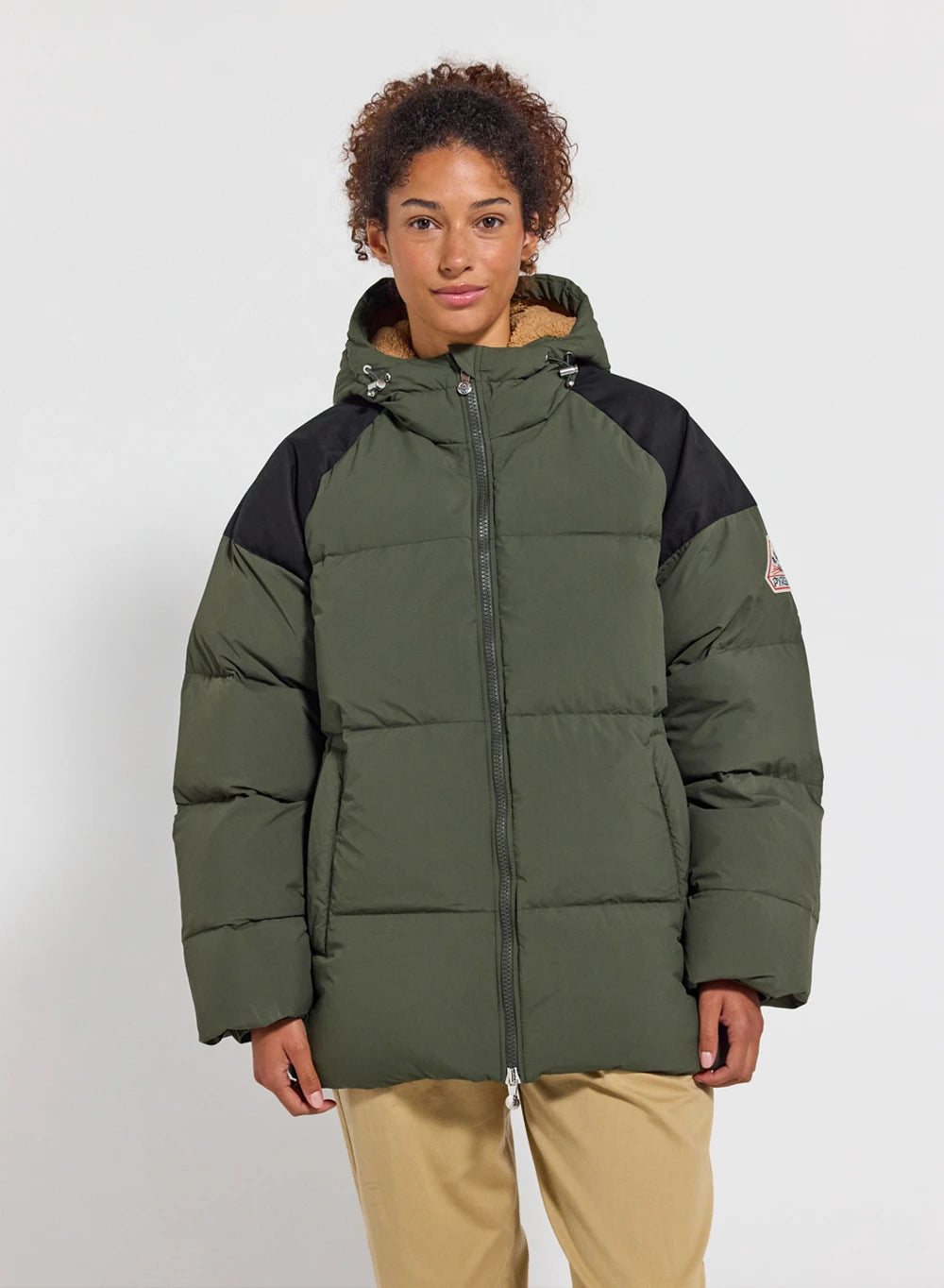 Pyrenex Retro Sten unisex down jacket in dark khaki-2