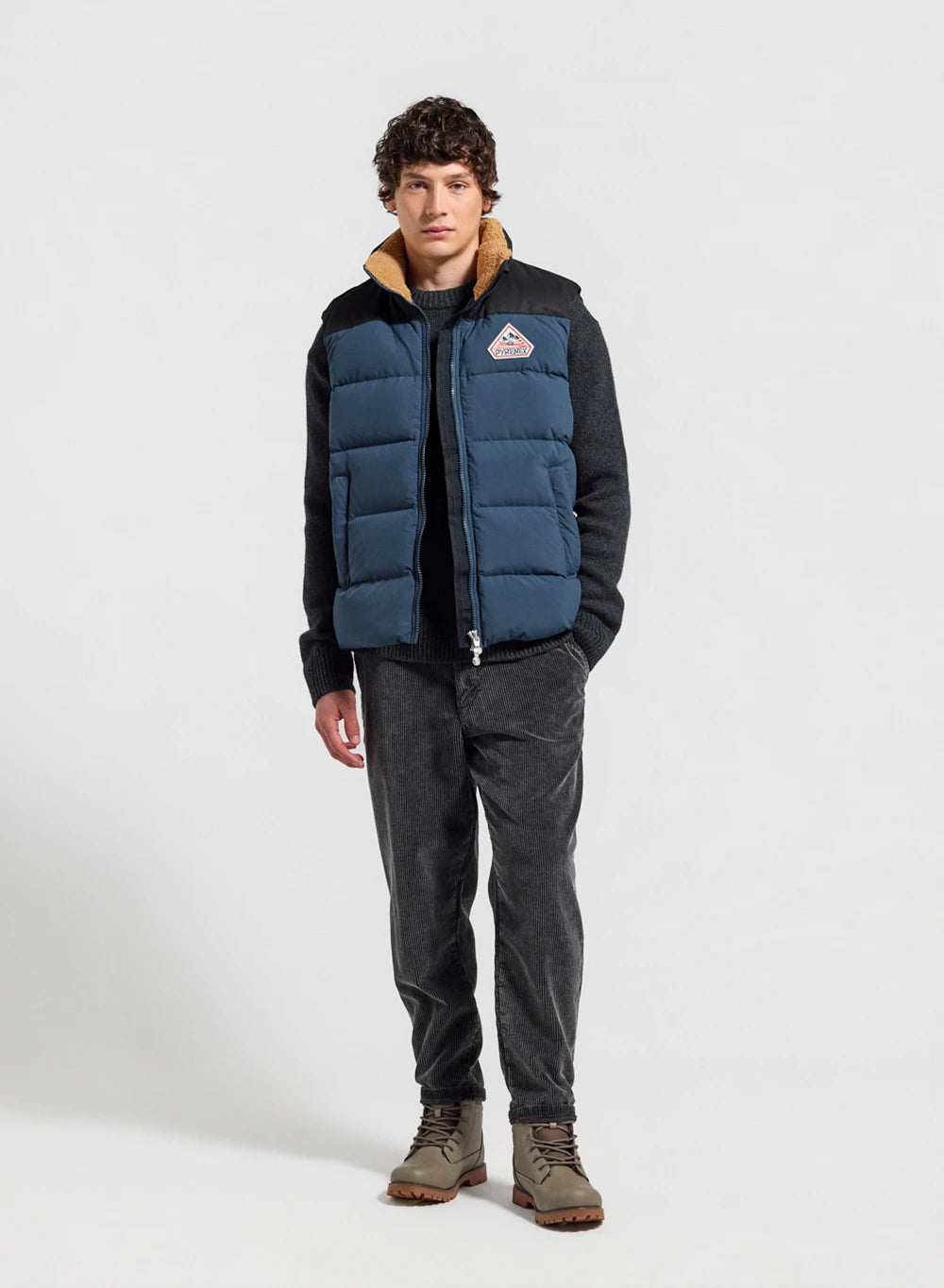 Doudoune sans manches Pyrenex Retro John bleu pétrole homme