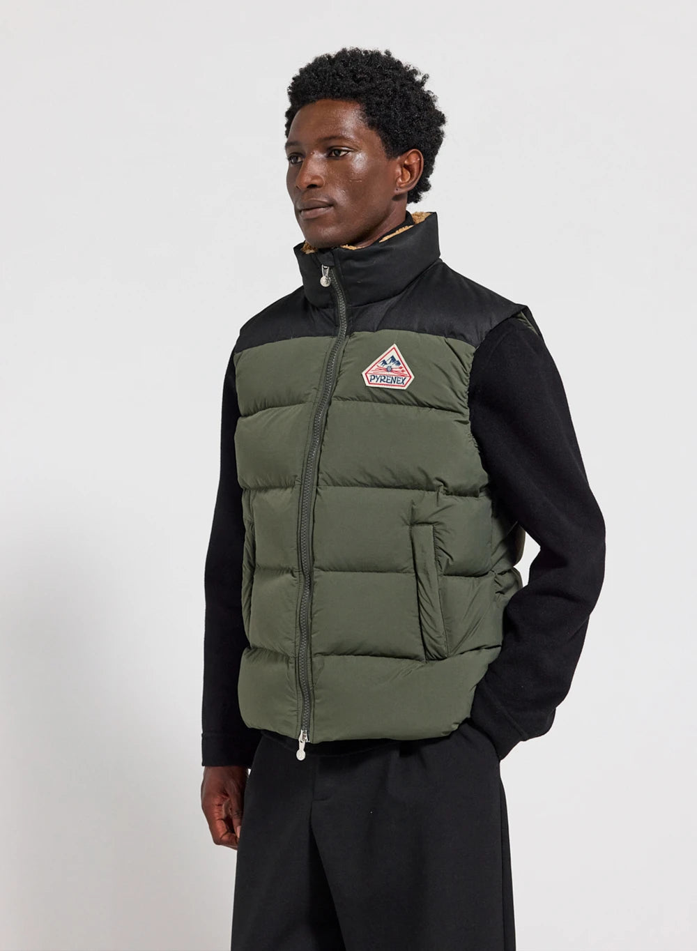 Doudoune sans manches Pyrenex Retro John kaki foncé homme