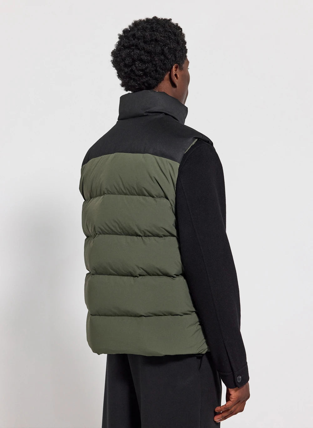 Pyrenex Retro John sleeveless down jacket in dark khaki-7