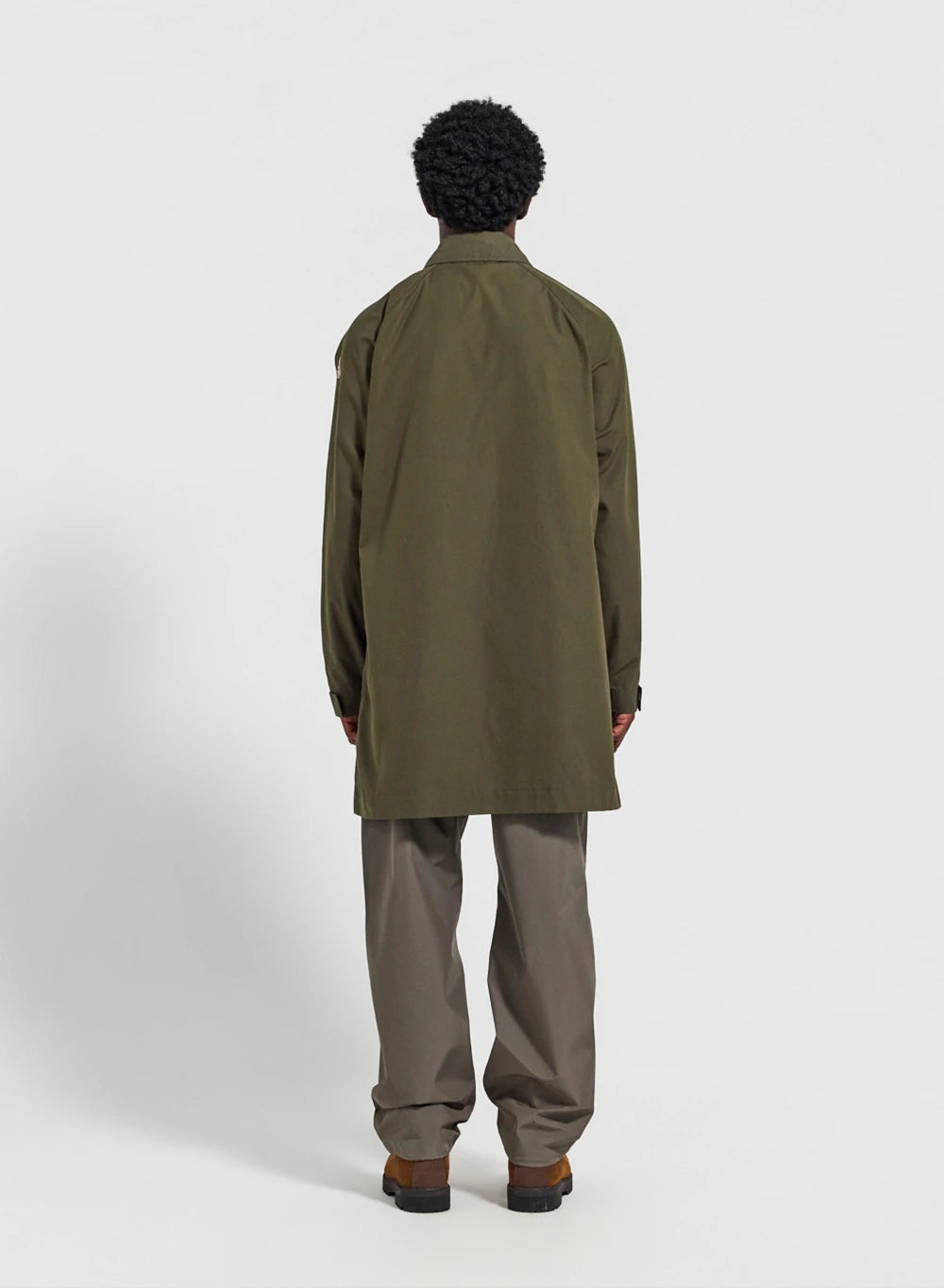 Men’s Pyrenex Inverness long waterproof parka in khaki Ventile® cotton-4