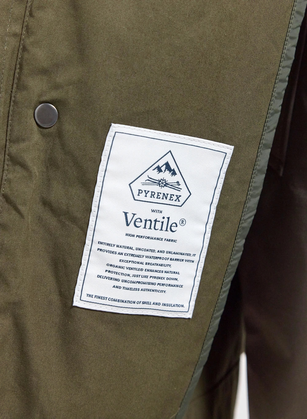 Long waterproof Ventile® cotton parka Pyrenex Inverness khaki