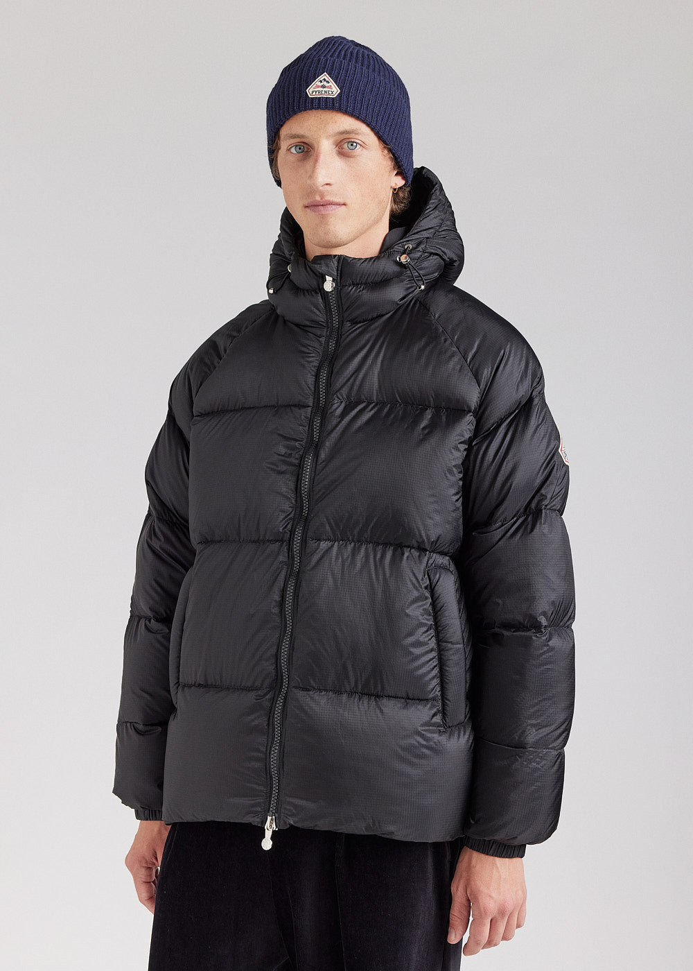 Pyrenex Sten schwarze Ripstop-Unisex-Daunenjacke mit Kapuze-3