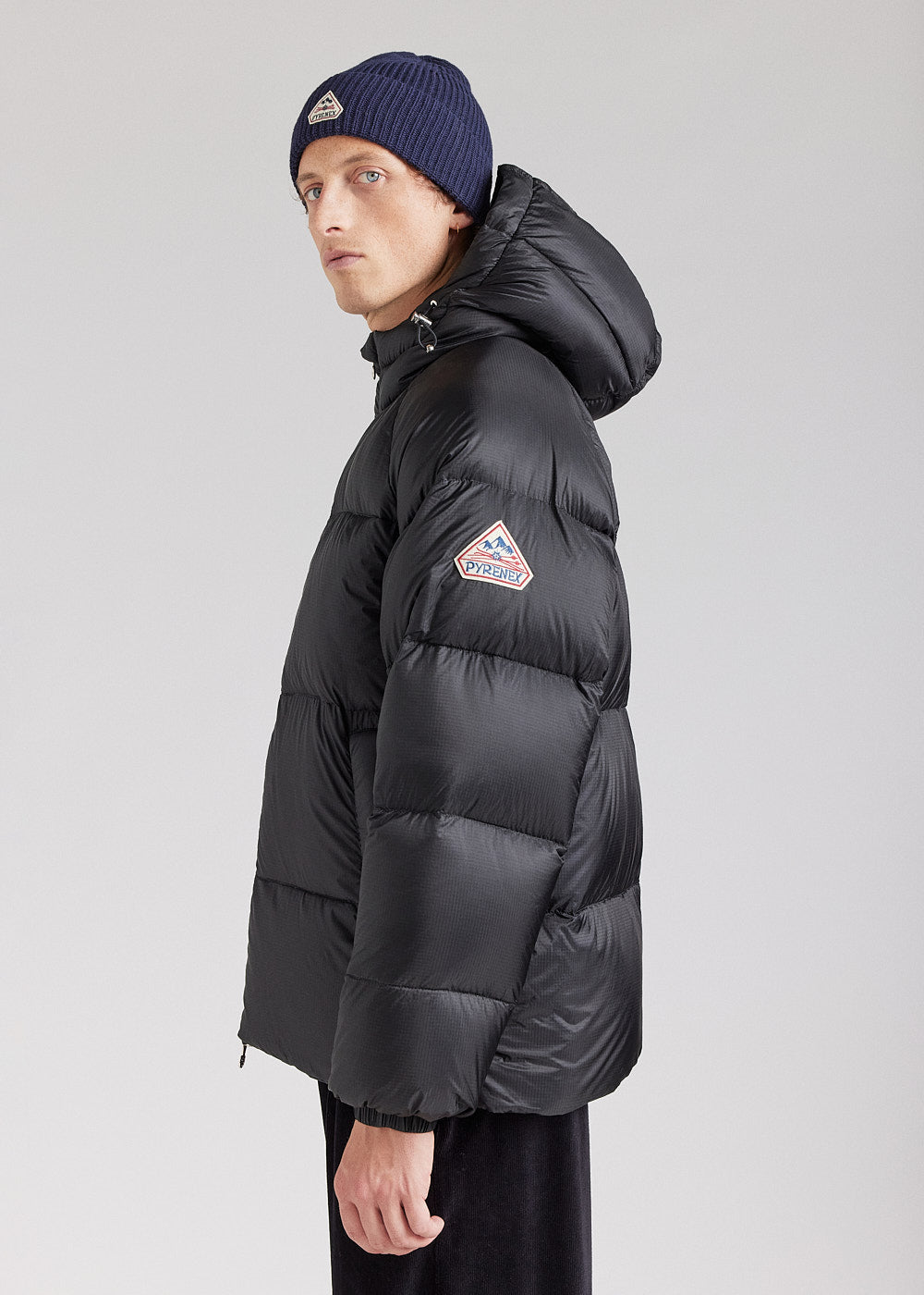 Pyrenex Sten schwarze Ripstop-Unisex-Daunenjacke mit Kapuze-6