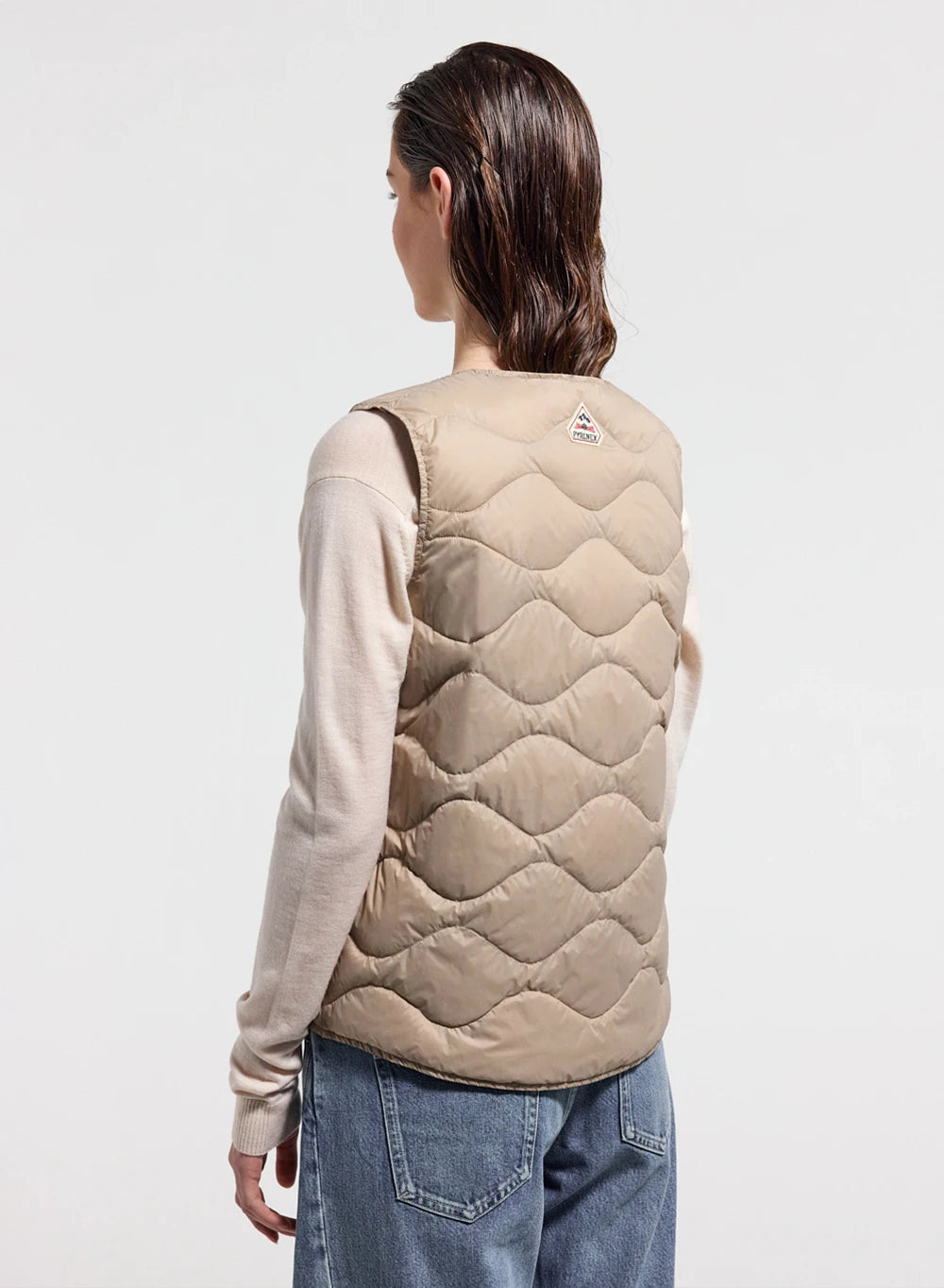 Pyrenex Orite Vest beige women's ultra-lightweight sleeveless down jacket-3