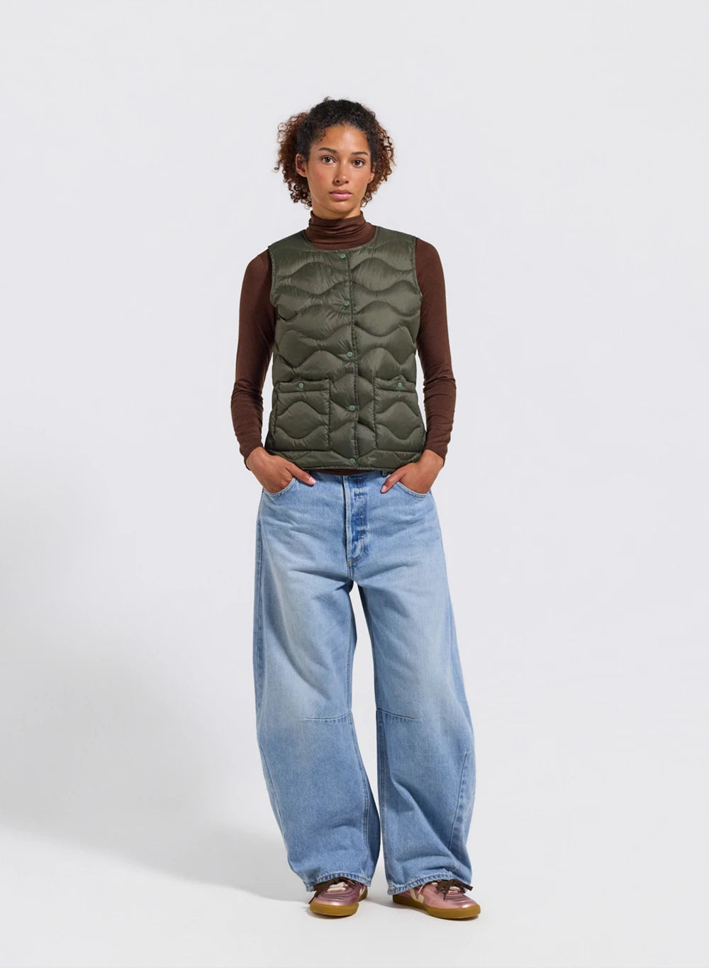 Doudoune ultra-lègère sans manches femme Pyrenex Orite Vest kaki