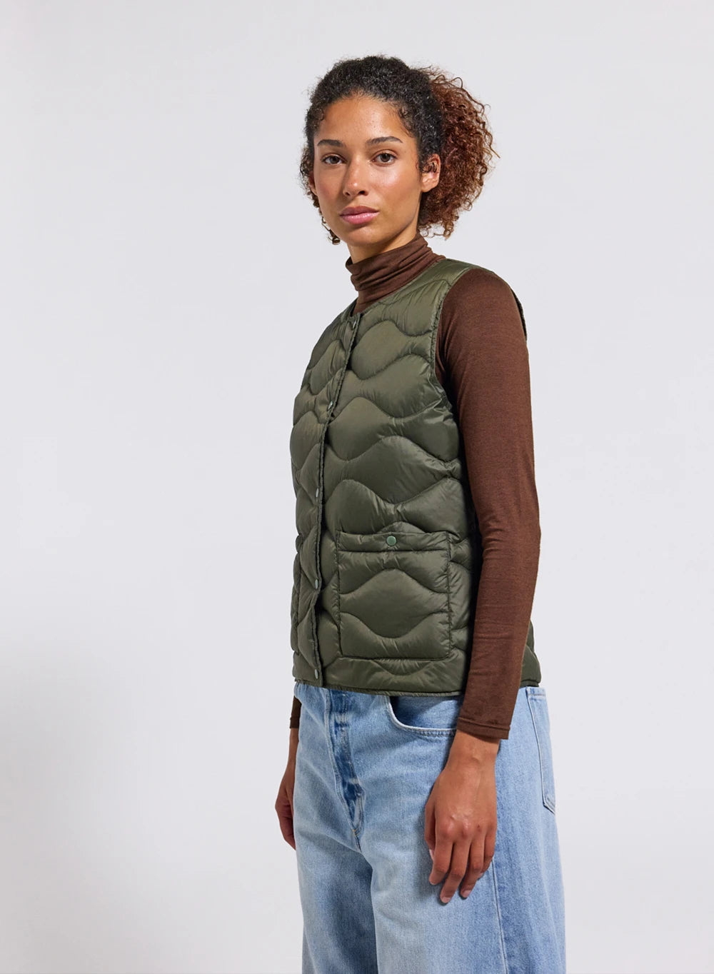 Pyrenex Orite Vest women's ultra-lightweight sleeveless down jacket in khaki-1