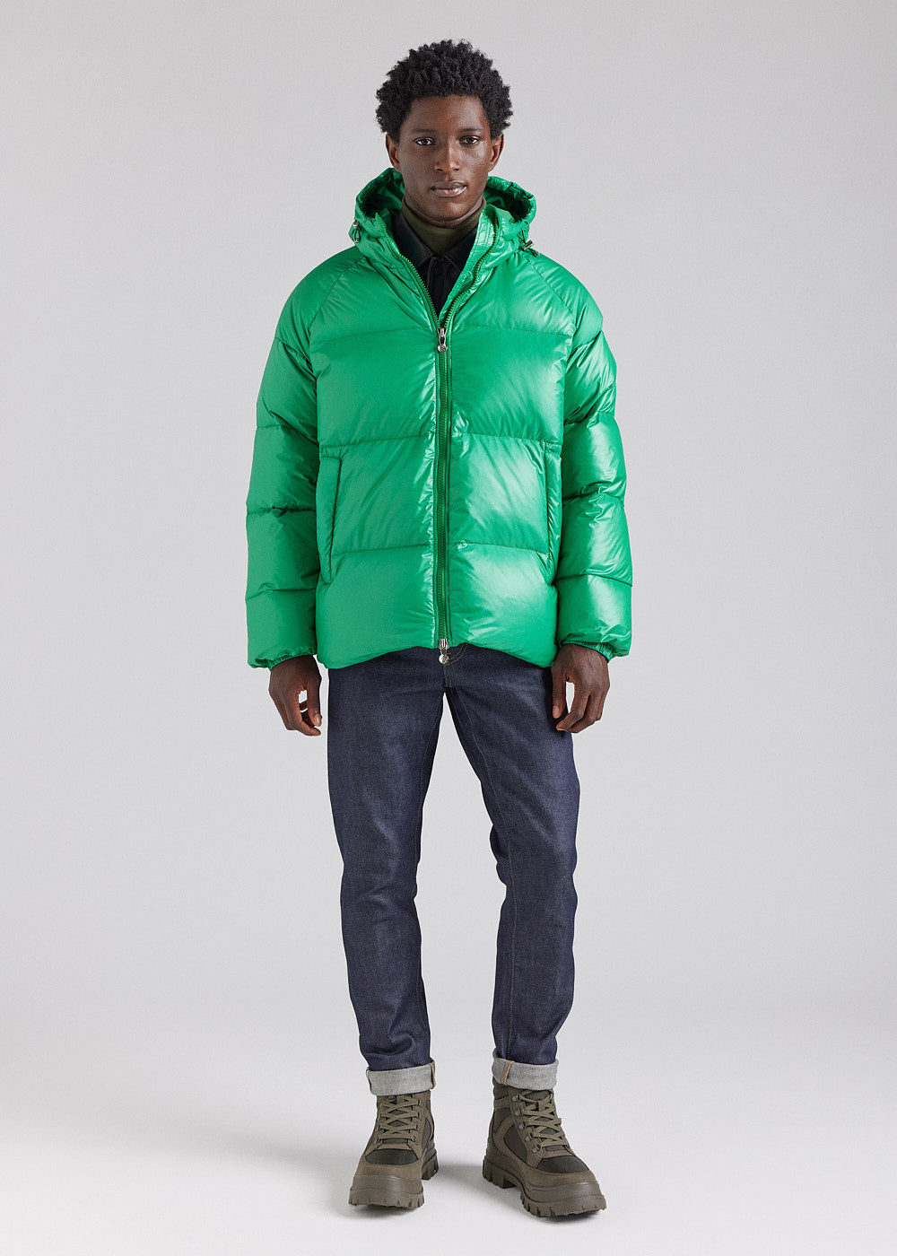 Unisex-Daunenjacke mit Kapuze Pyrenex Sten Green-3