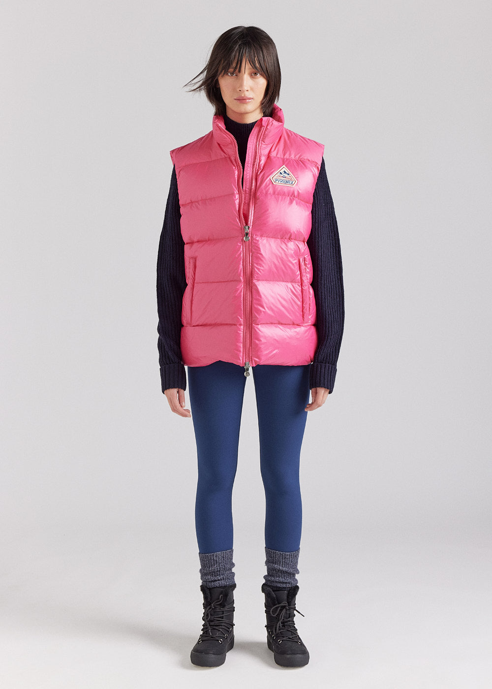 Pyrenex John Unisex ärmellose Daunenjacke rosa-3