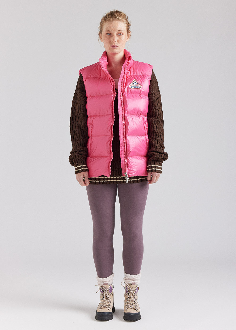 Pyrenex John Unisex ärmellose Daunenjacke rosa-4