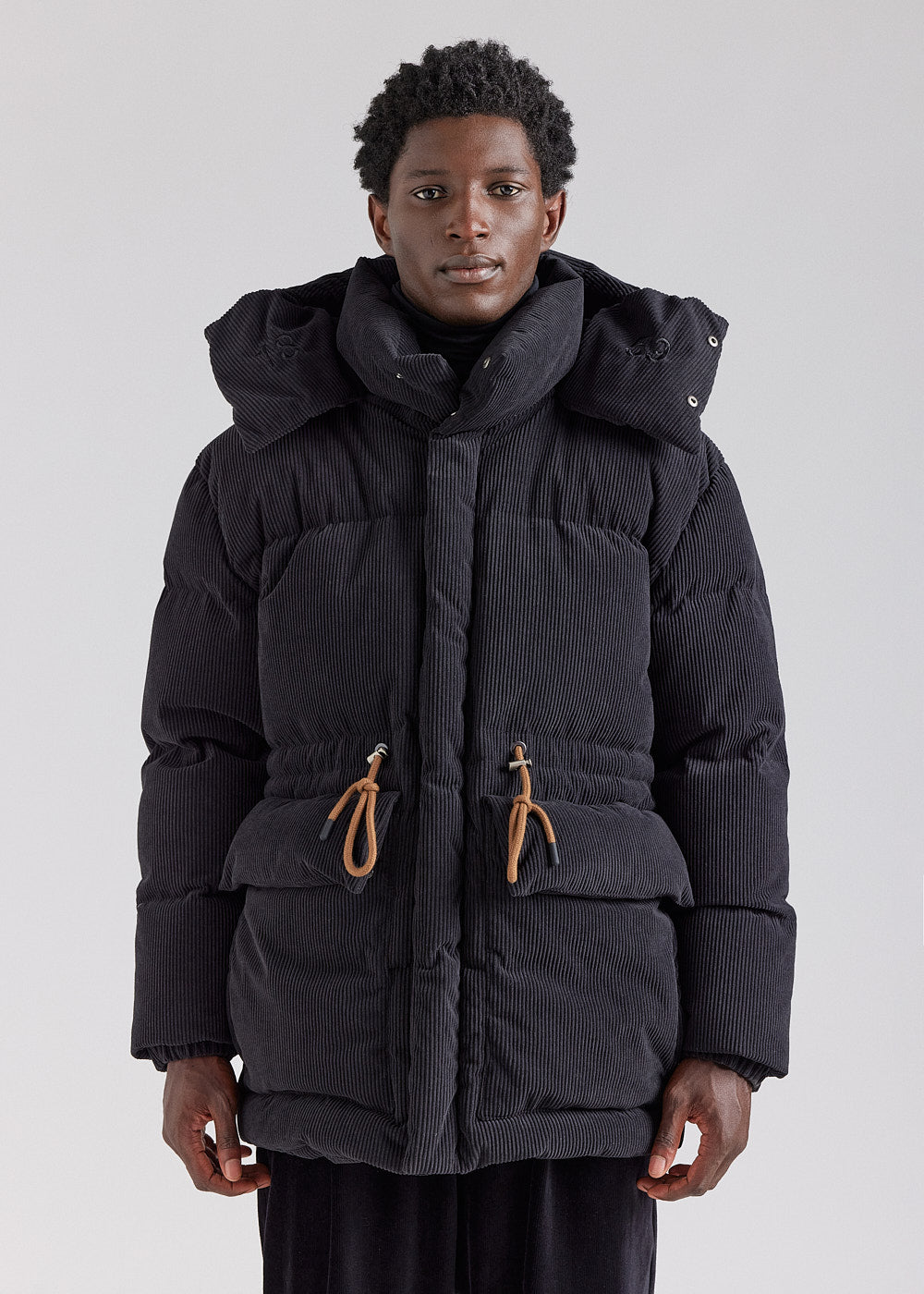 doudoune noire big puffer homme en velours