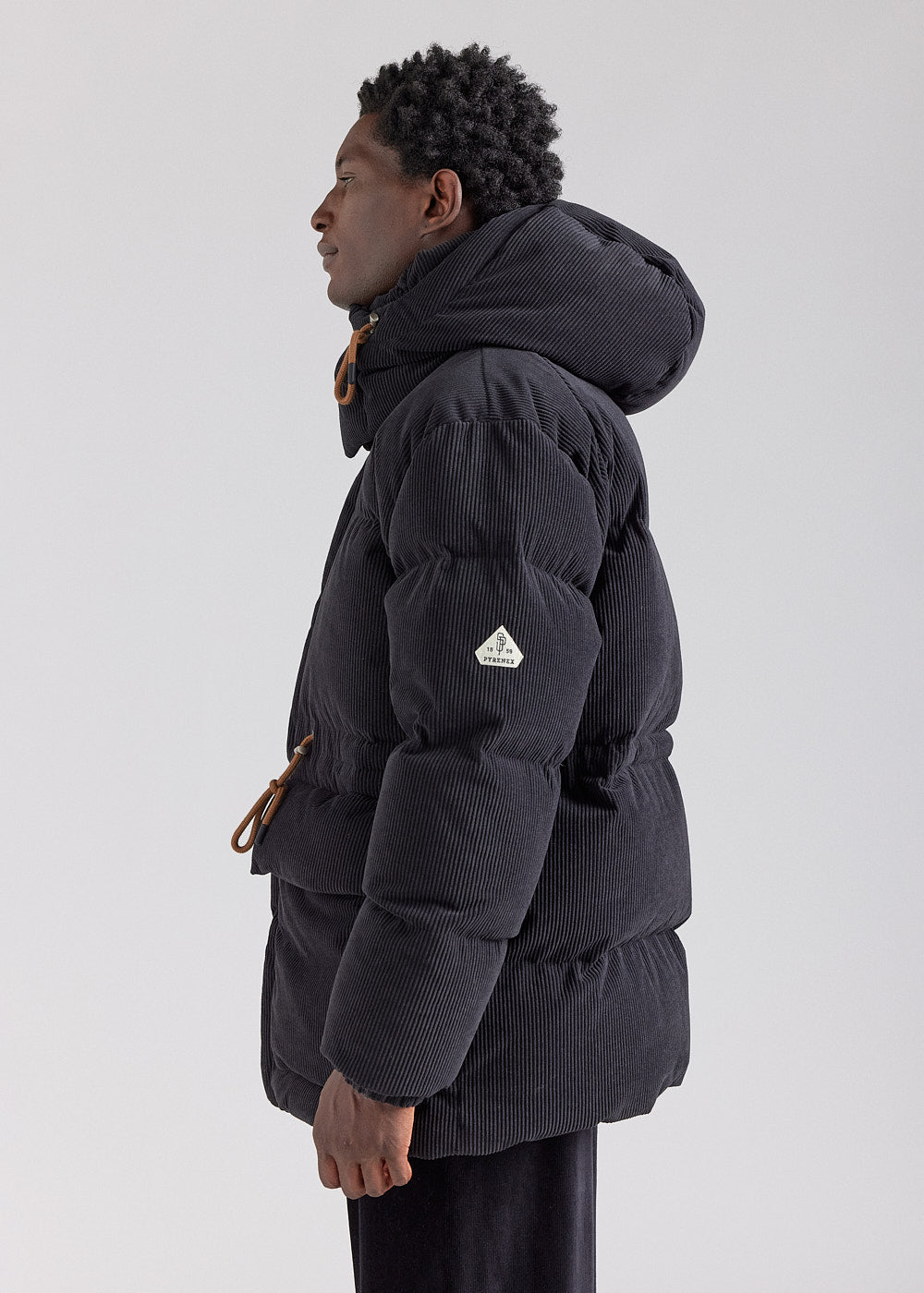 doudoune noire big puffer homme en velours