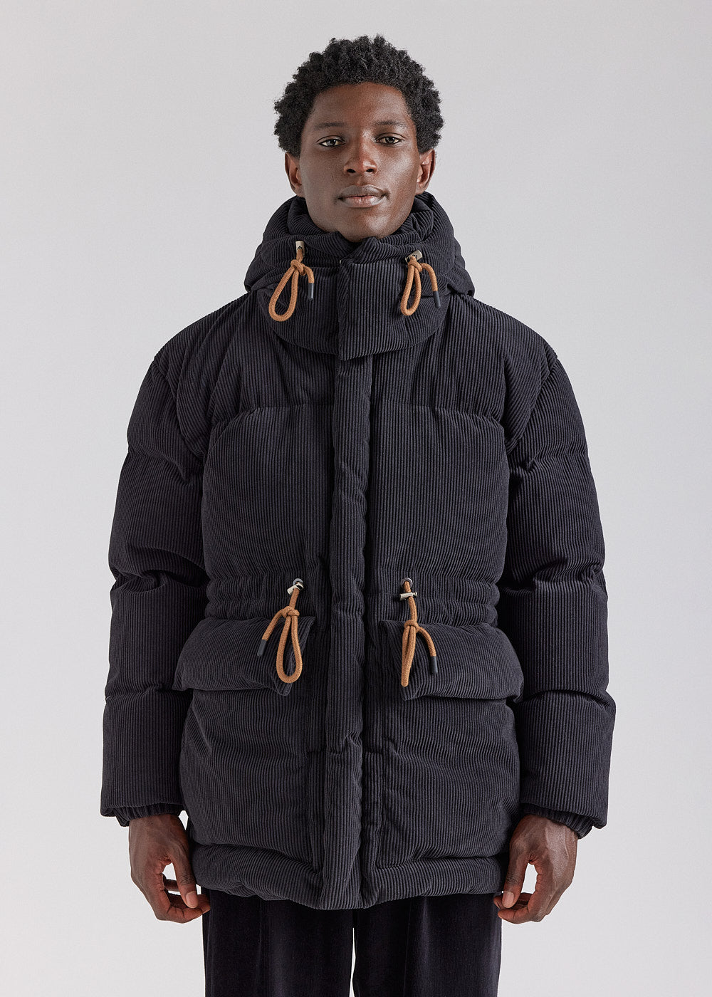 doudoune noire big puffer homme en velours