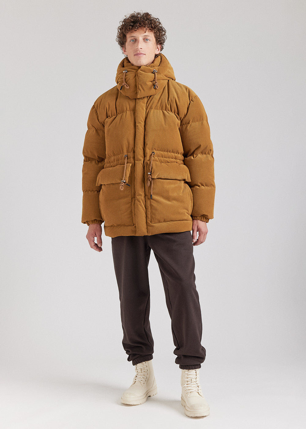 doudoune homme velours orange Big Puffer Supakitch