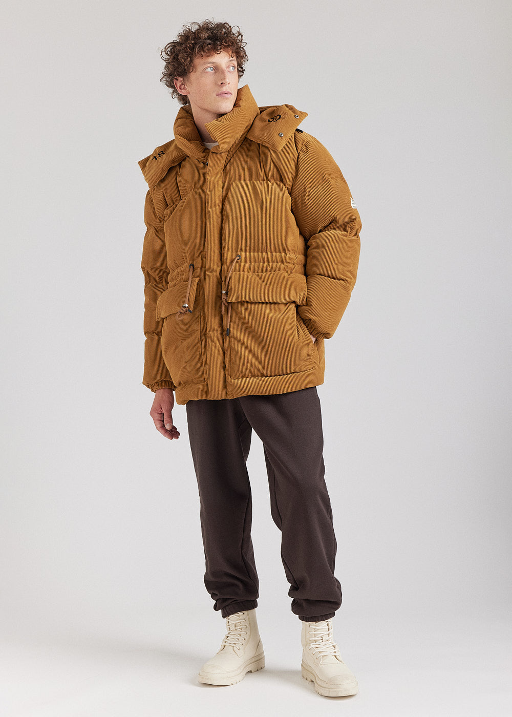 doudoune homme velours orange Big Puffer Supakitch