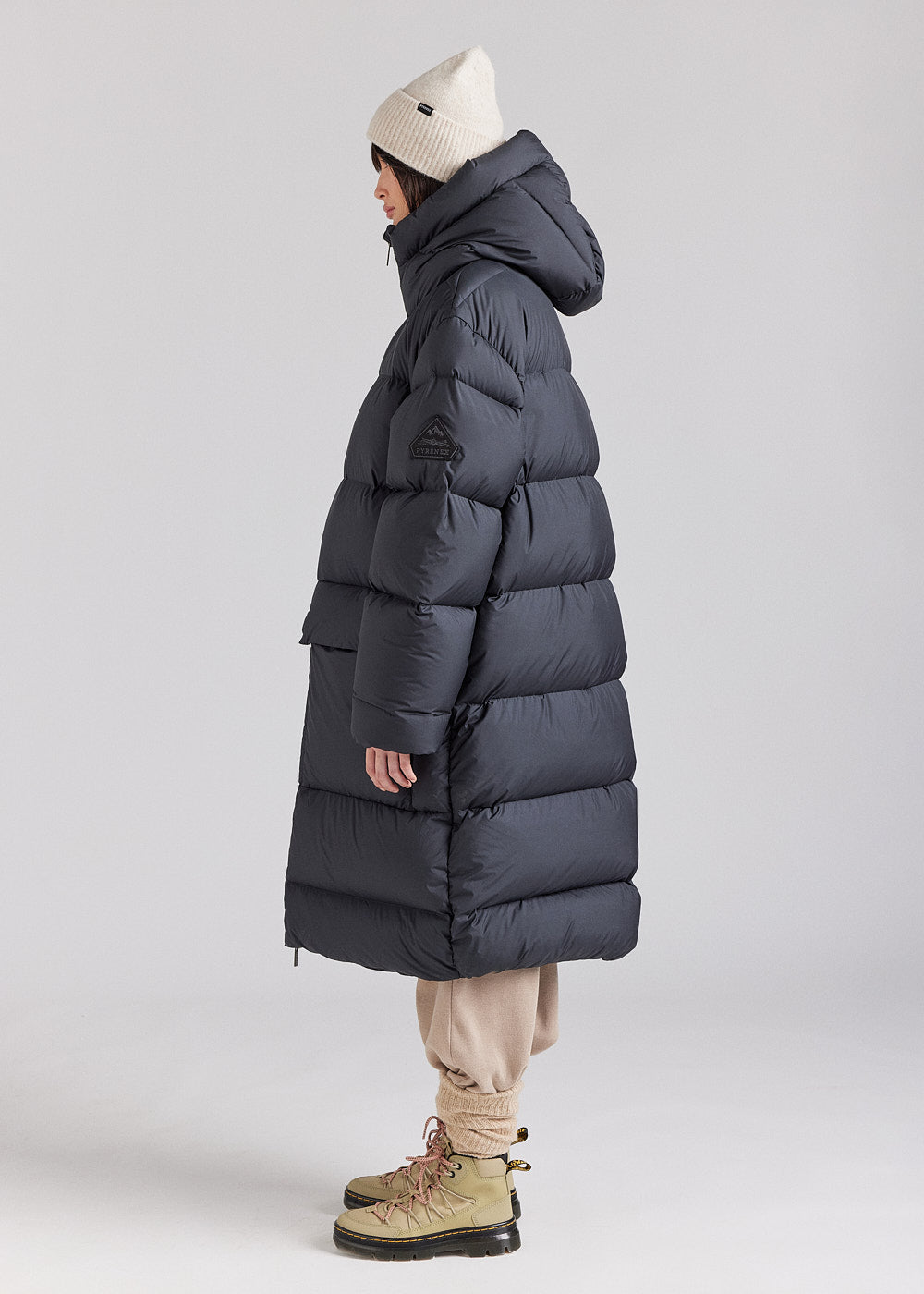 Long black Pyrenex Irek down jacket made in Saint-Sever-6