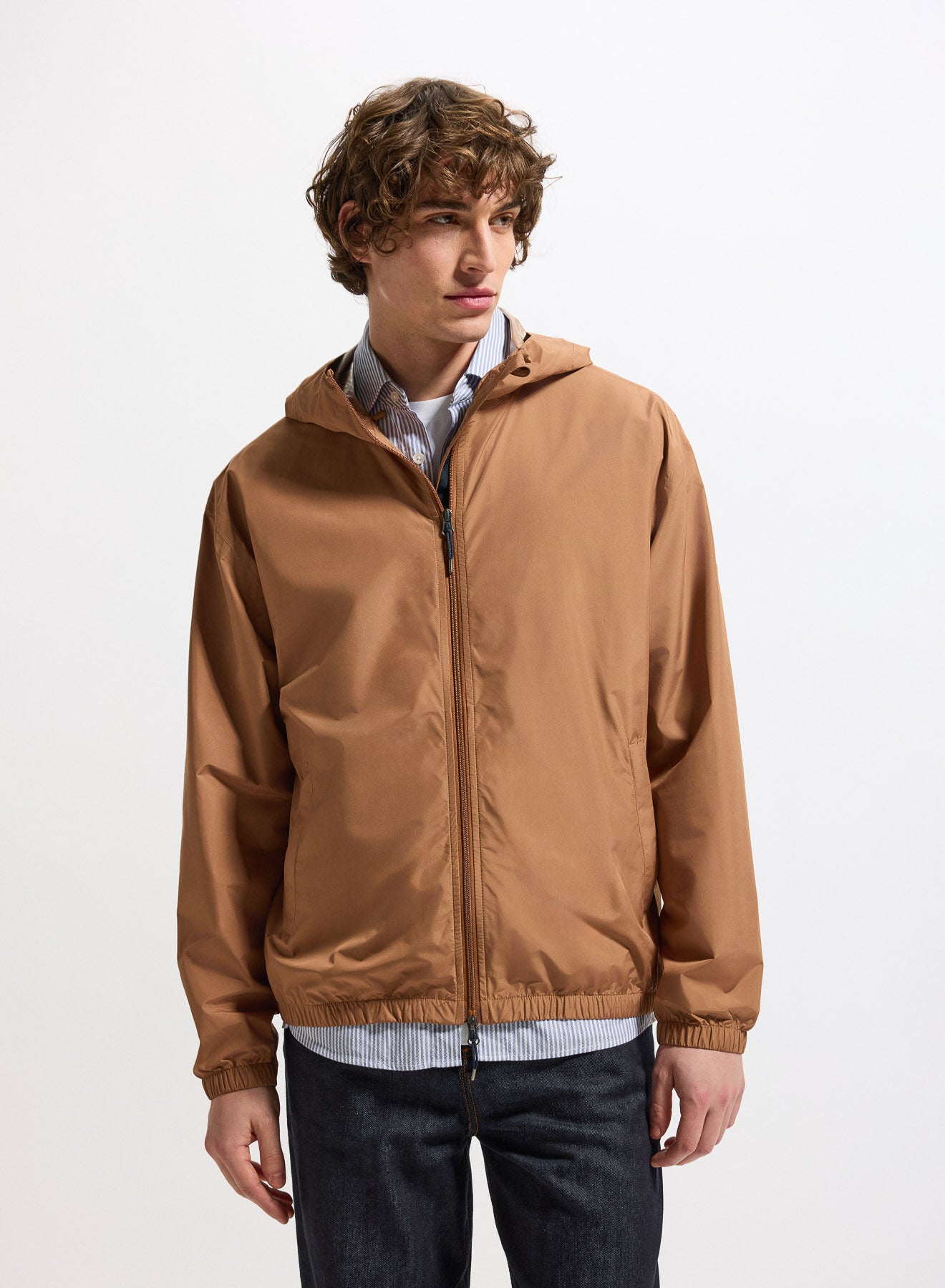 Coupe-vent imperméable unisexe Pyrenex Ensure marron terracotta homme