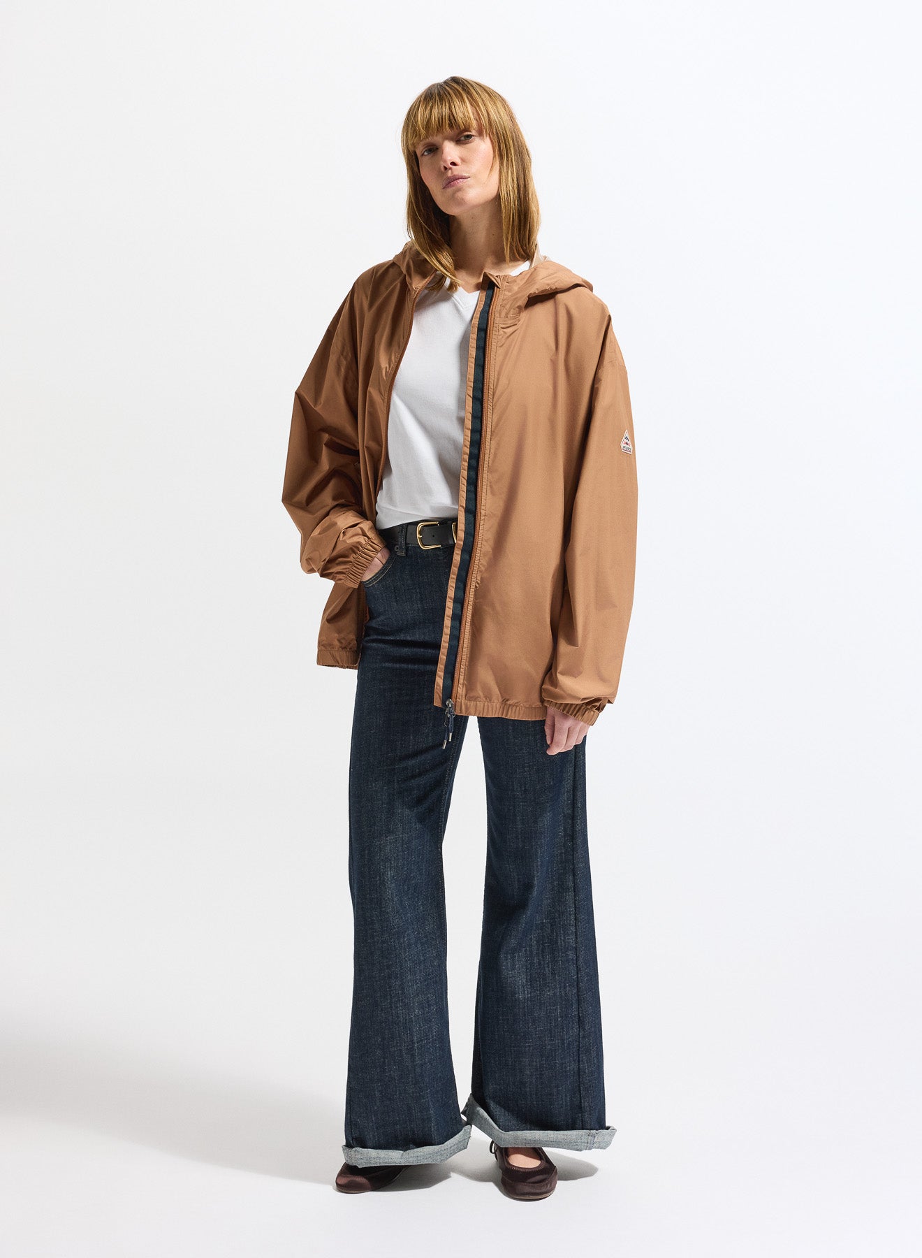 Pyrenex Ensure unisex waterproof windbreaker in terracotta brown-5