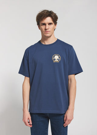 Camiseta unisex de algodón orgánico Pyrenex Mfg Tee azul