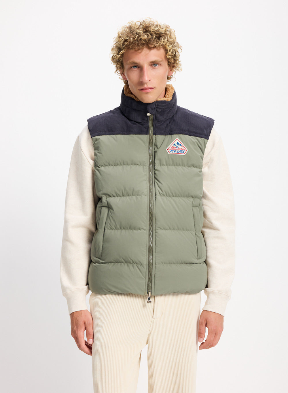 Doudoune sans manches Pyrenex Retro John kaki homme