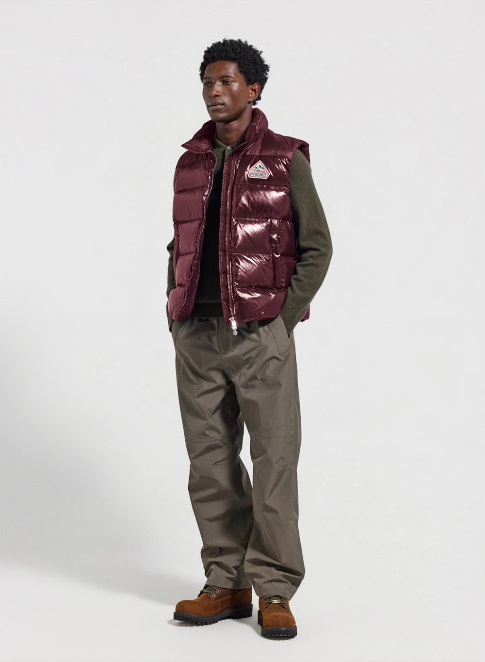 Doudoune sans-manche homme Pyrenex John bordeaux