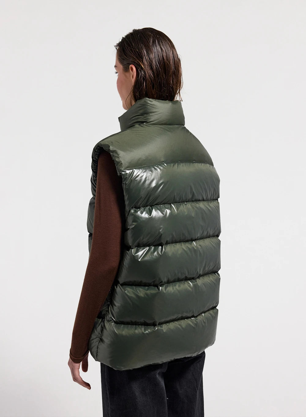 Ärmellose Unisex-Daunenweste Pyrenex John Dunkelkhaki-6