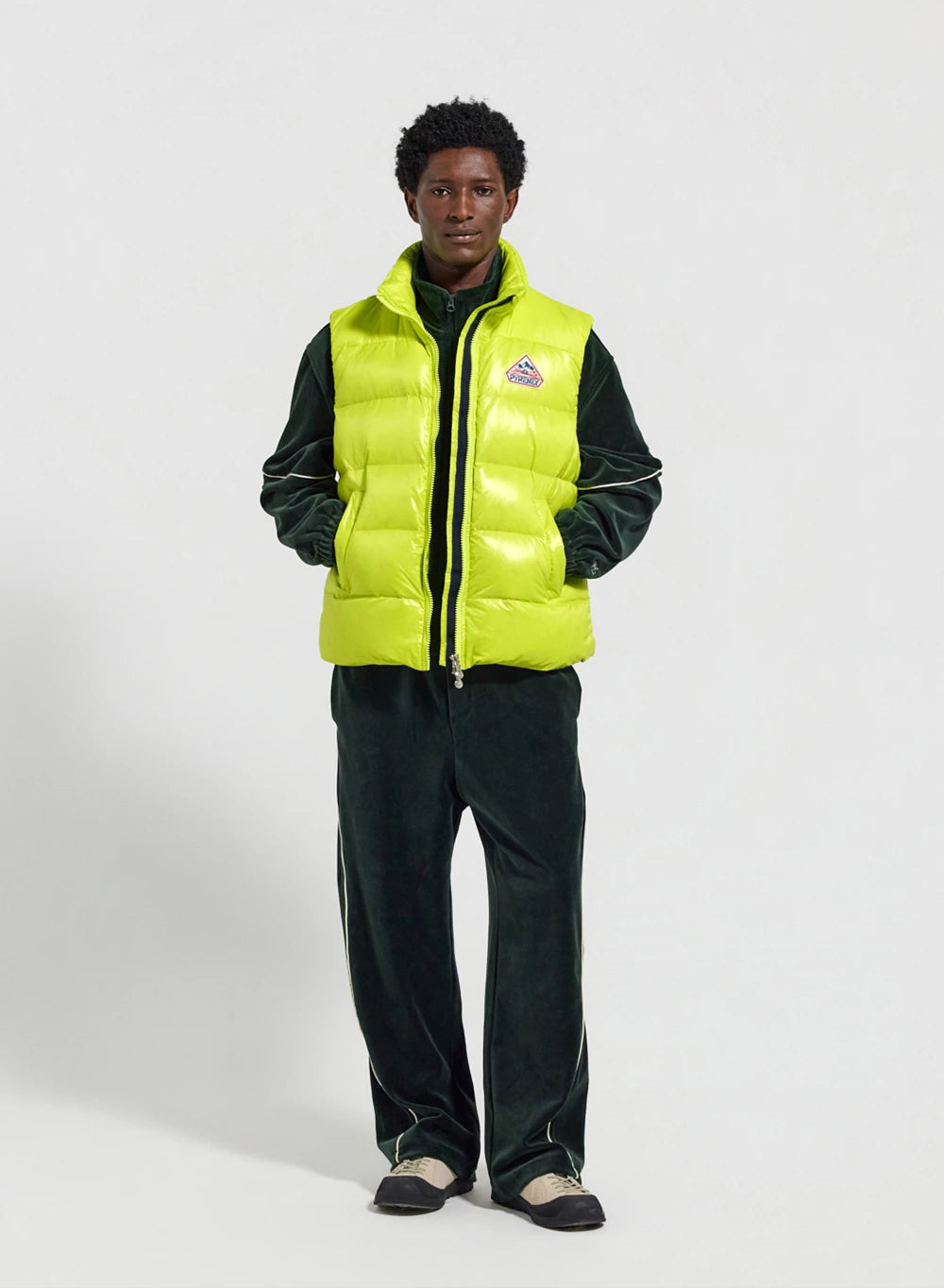 Ärmellose Unisex-Daunenjacke Pyrenex John Zitronengelb-3