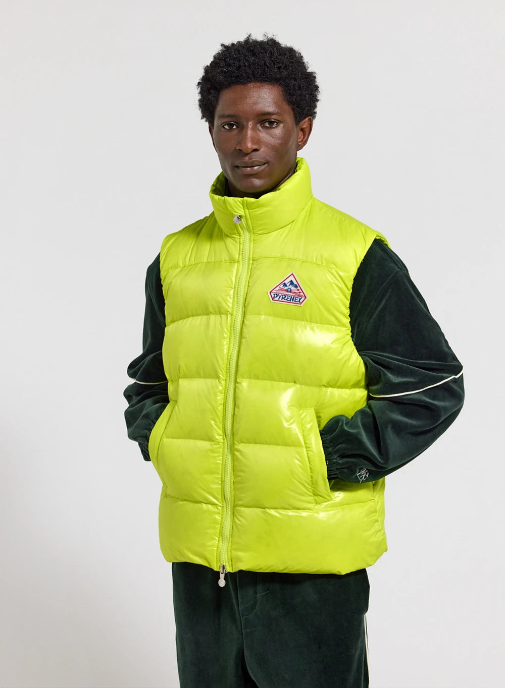 Ärmellose Herren-Daunenjacke Pyrenex John zitronengelb