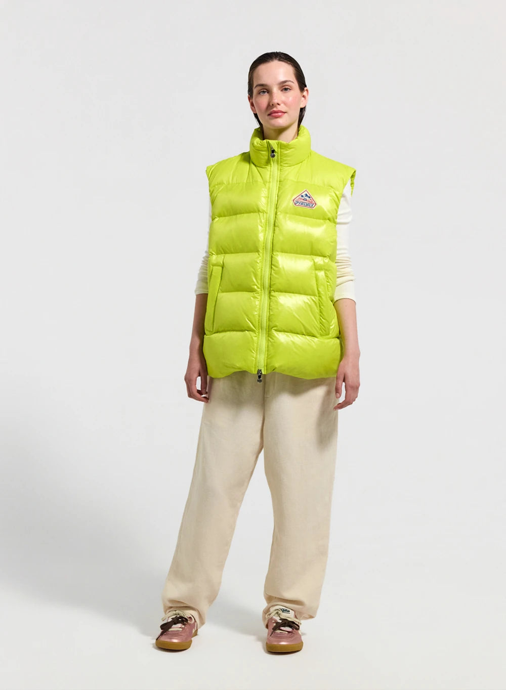 Ärmellose Unisex-Daunenjacke Pyrenex John Zitronengelb-4