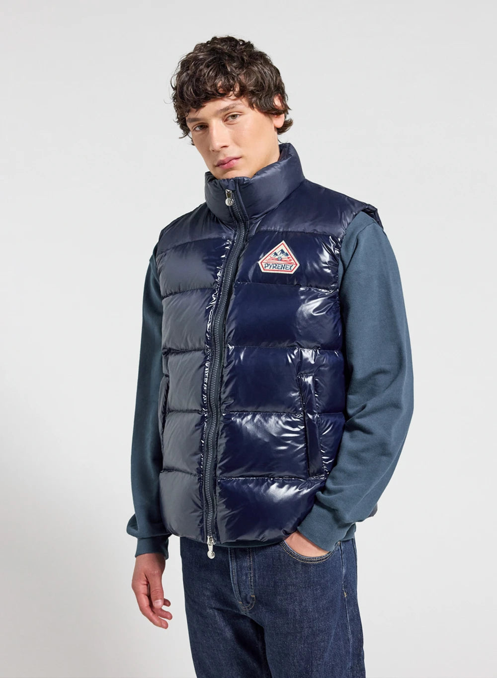 Ärmellose Unisex-Daunenjacke Pyrenex John marineblau-1