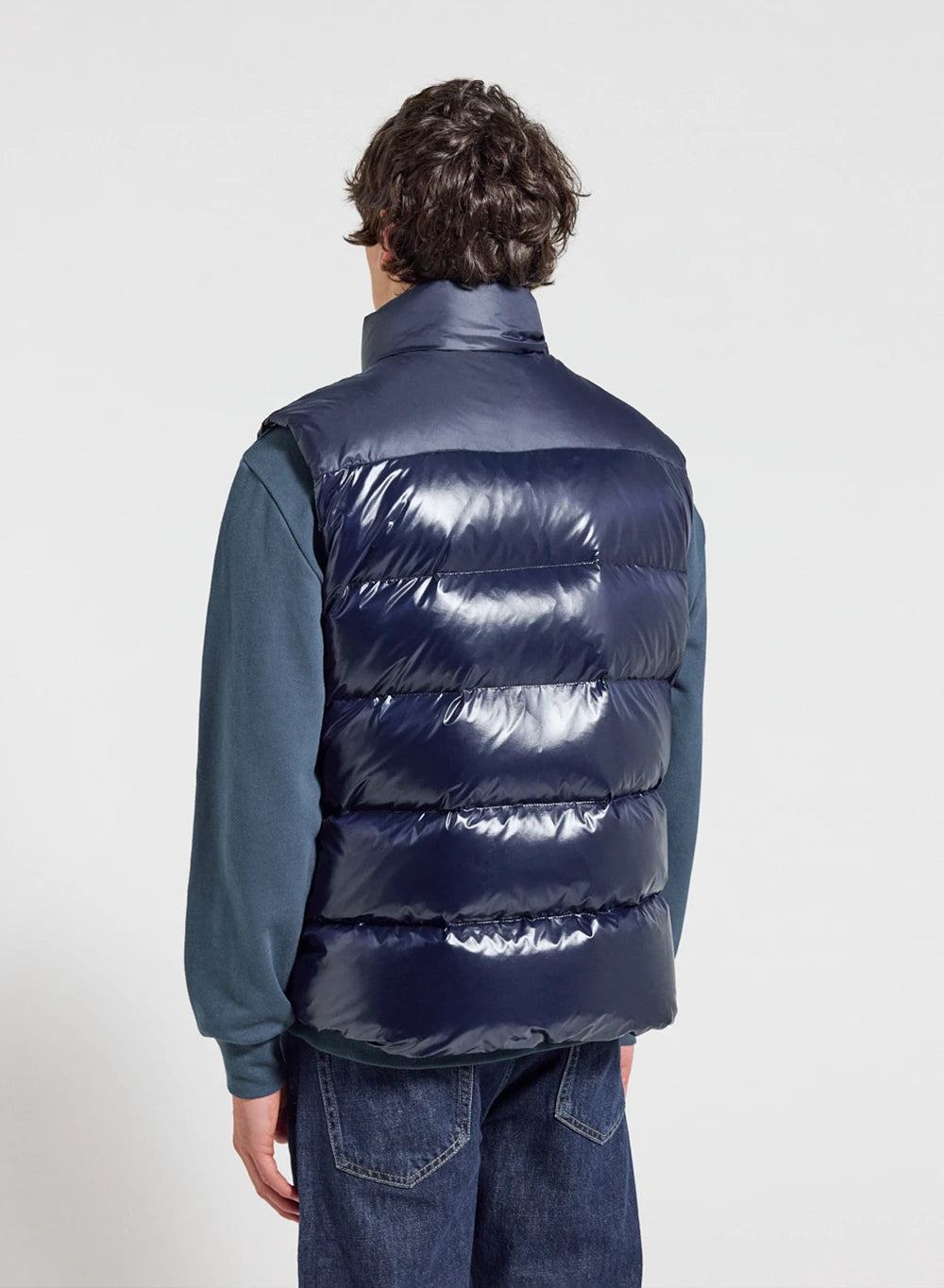 Ärmellose Unisex-Daunenjacke Pyrenex John marineblau-5