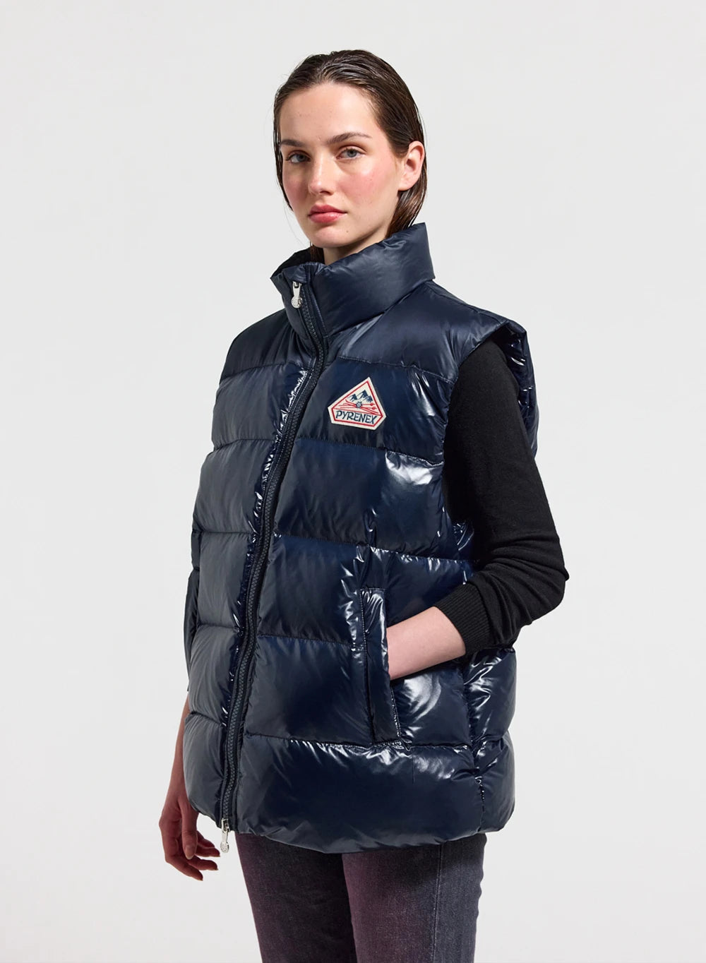 Ärmellose Damen-Daunenjacke Pyrenex John Marineblau