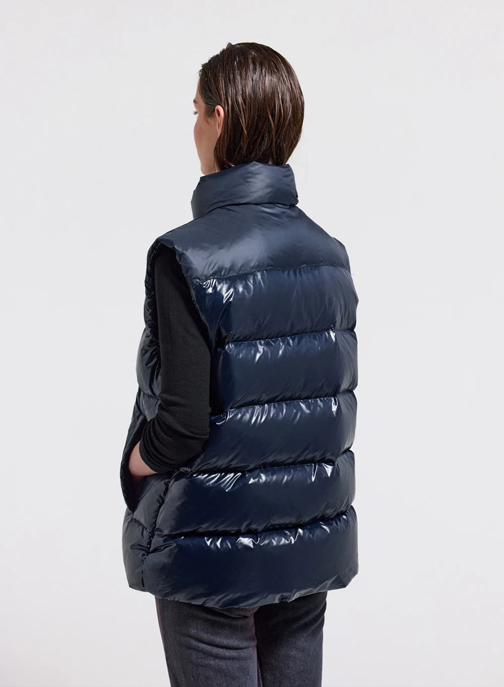 Ärmellose Damen-Daunenjacke Pyrenex John Marineblau