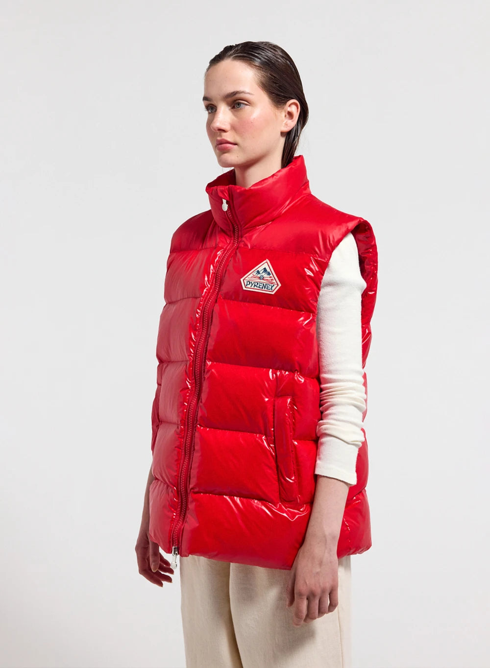 Ärmellose Damen-Daunenjacke Pyrenex John rot