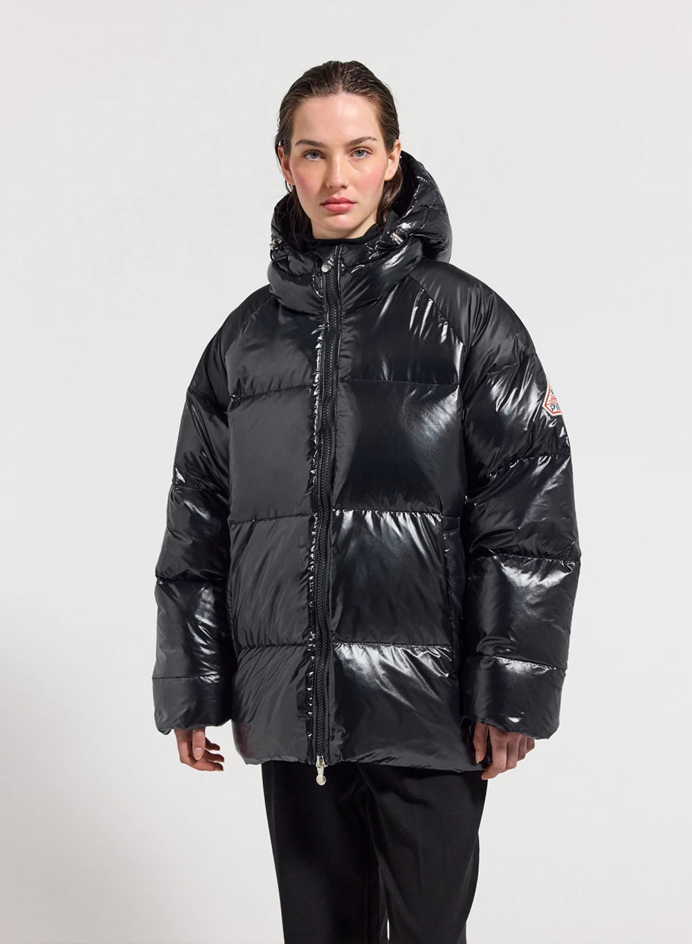 Damen-Daunenjacke mit Kapuze Pyrenex Sten schwarz
