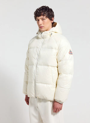 Herren-Kapuzen-Daunenjacke Pyrenex Sten weiß