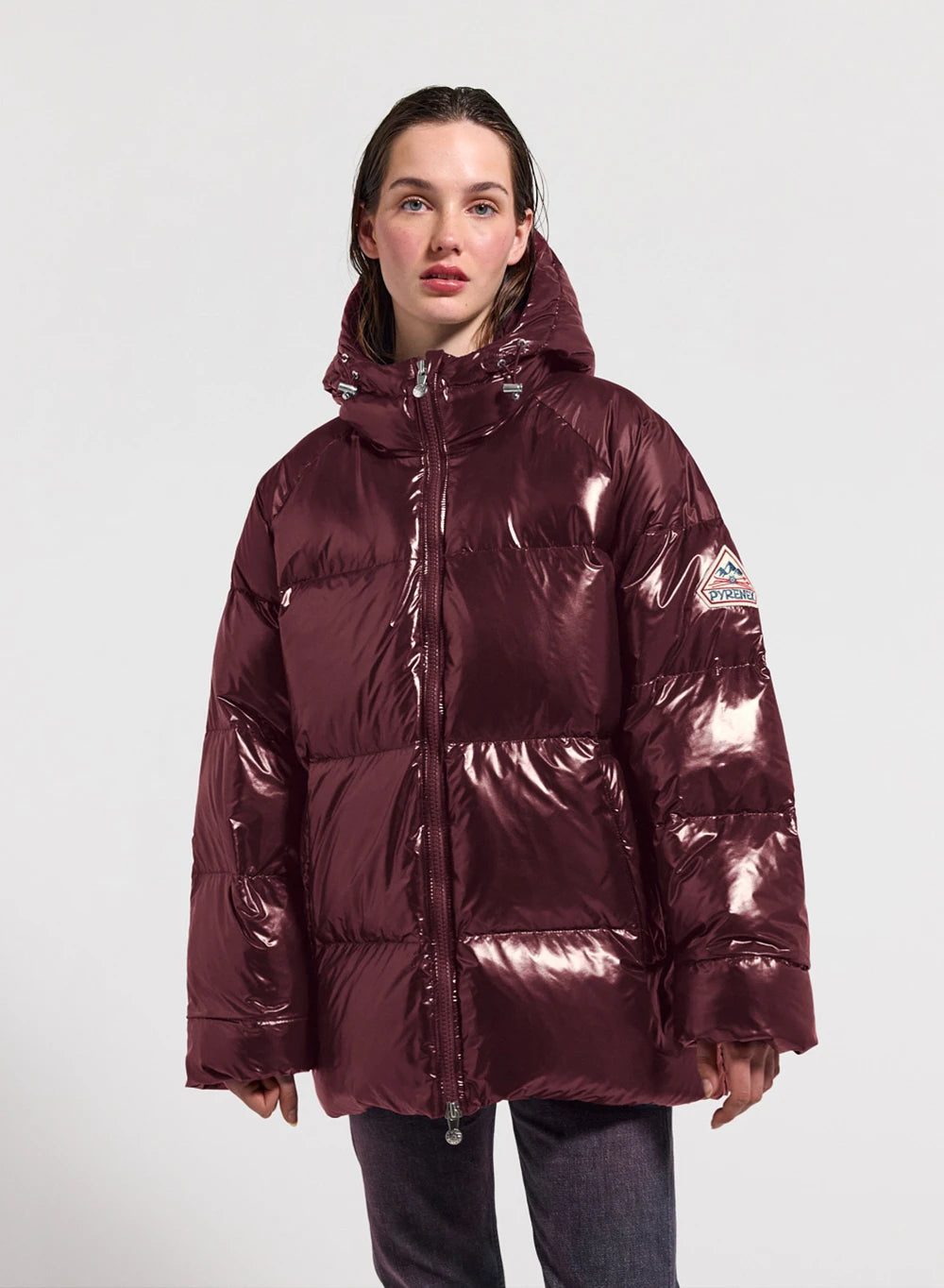 Doudoune femme à capuche Pyrenex Sten bordeaux