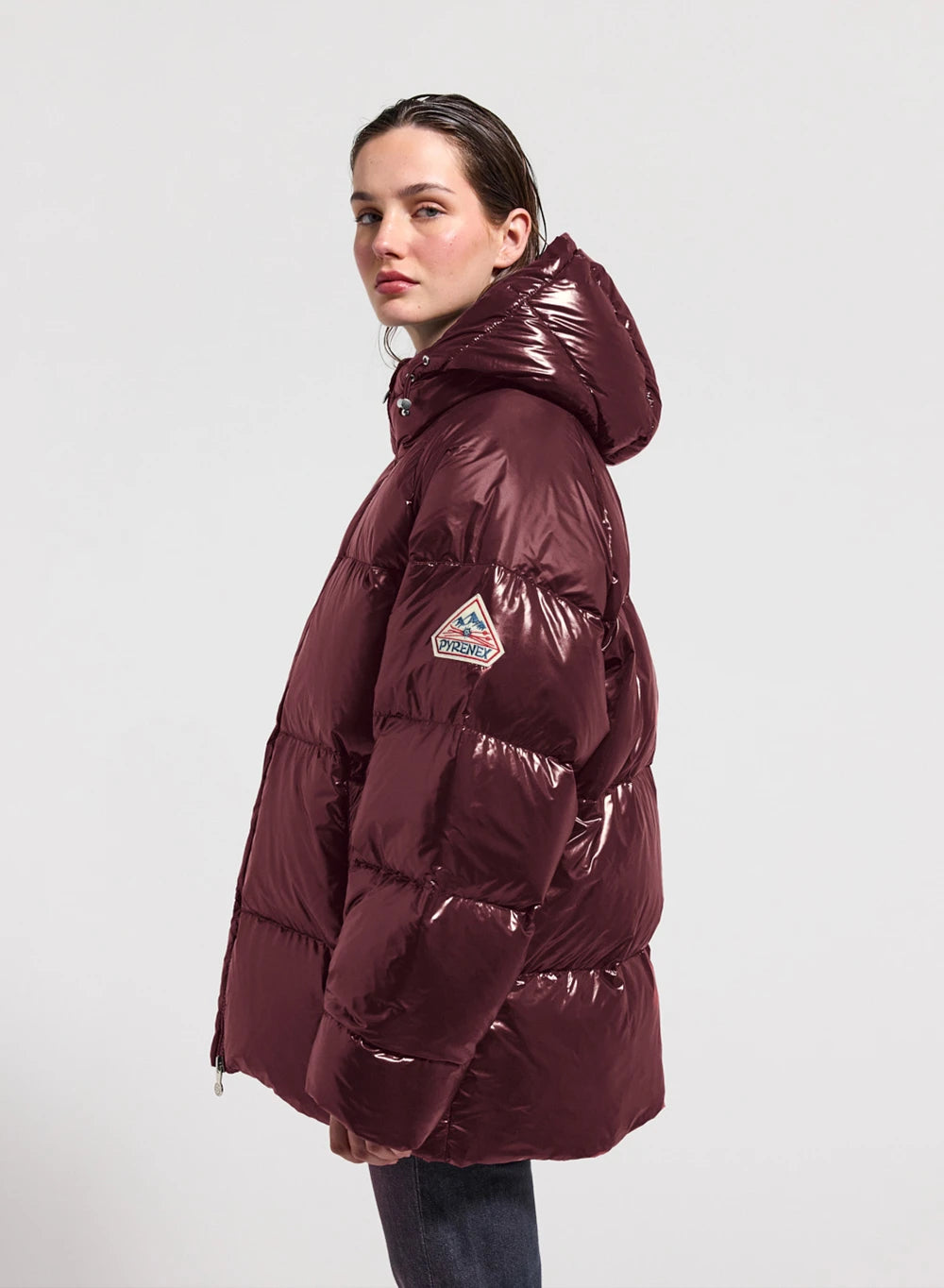 Doudoune femme à capuche Pyrenex Sten bordeaux
