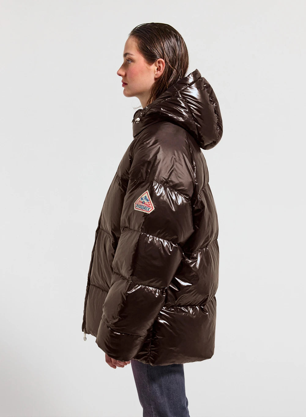 Unisex-Kapuzendaunenjacke Pyrenex Sten dunkelbraun-5