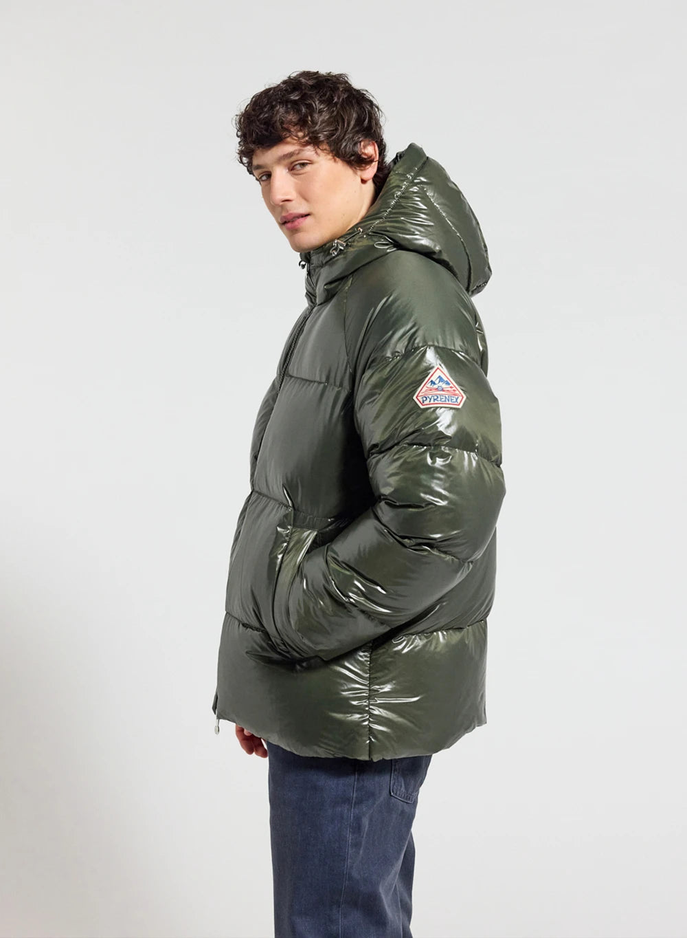 Daunenjacke Herren mit Kapuze Pyrenex Sten dunkelkhaki