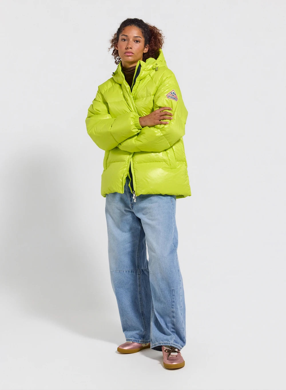 Damen-Daunenjacke mit Kapuze Pyrenex Sten gelb