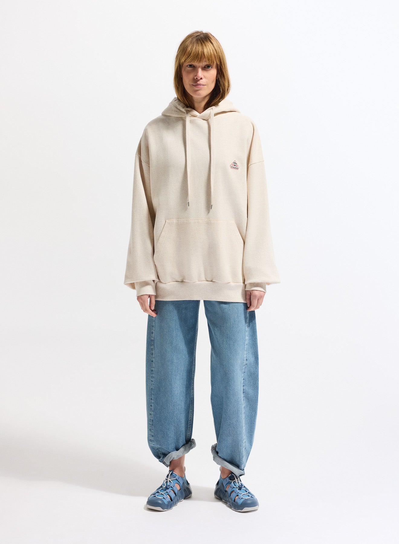 Pyrenex Journey unisex hoodie in organic cotton cream-4