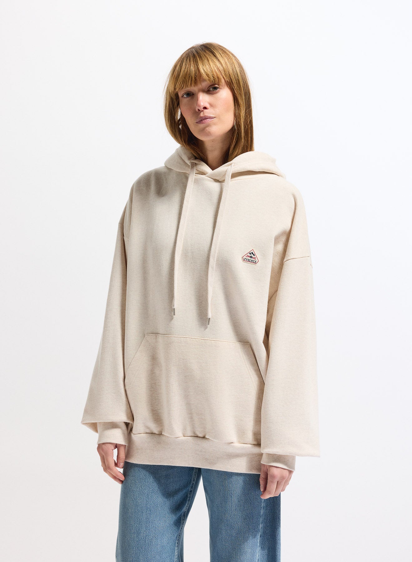 Pyrenex Journey unisex hoodie in organic cotton cream-2