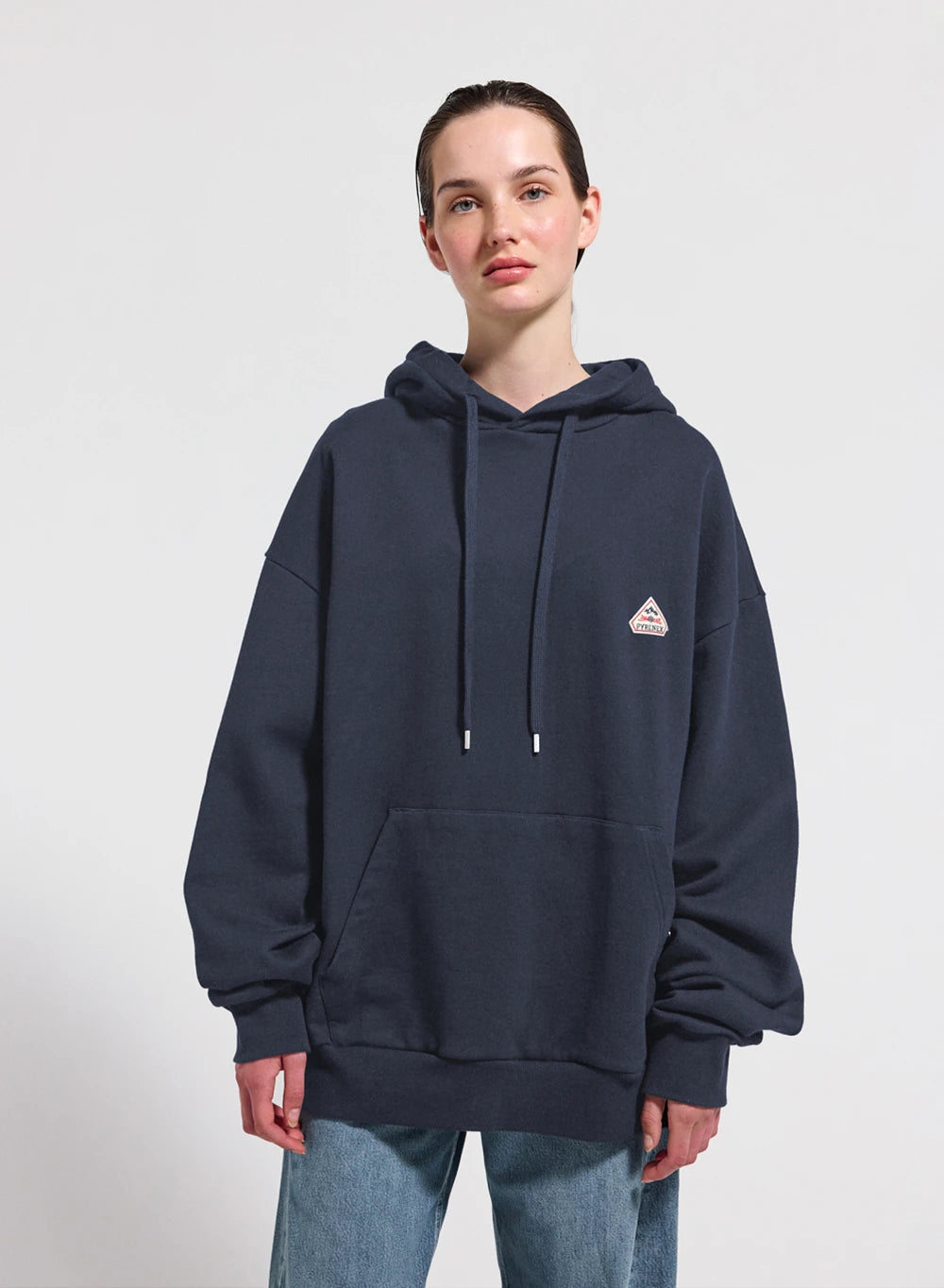 Damen-Kapuzensweatshirt aus Bio-Baumwolle Pyrenex Journey dunkelblau