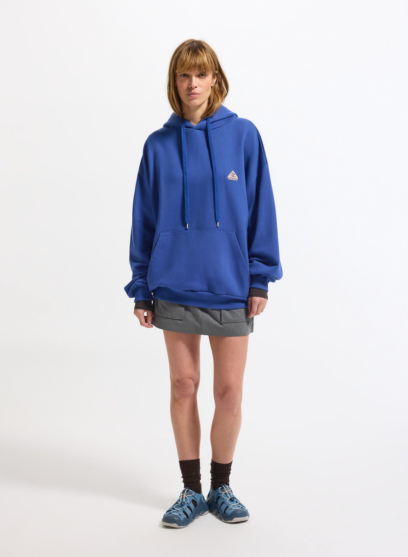 Sweat à capuche unisexe en coton bio Pyrenex Journey bleu nuit femme