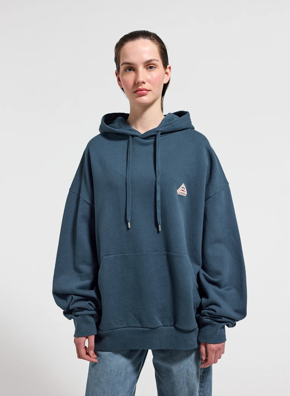 Sweat à capuche femme en coton bio Pyrenex Journey bleu azur