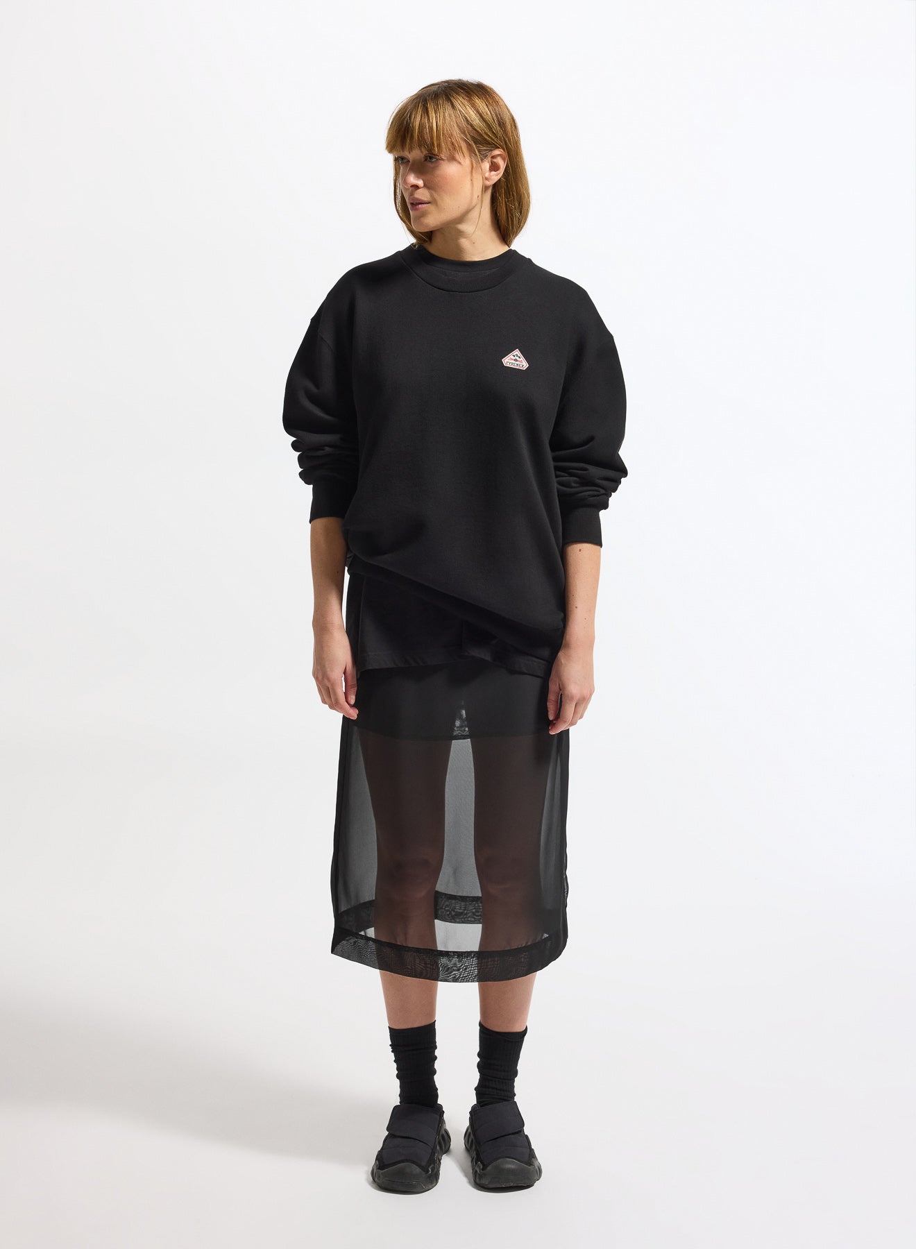 Sweat à col rond femme en coton bio Pyrenex Phase Black