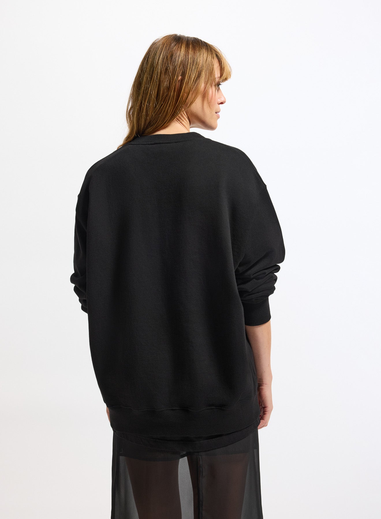 Sweat à col rond femme en coton bio Pyrenex Phase Black