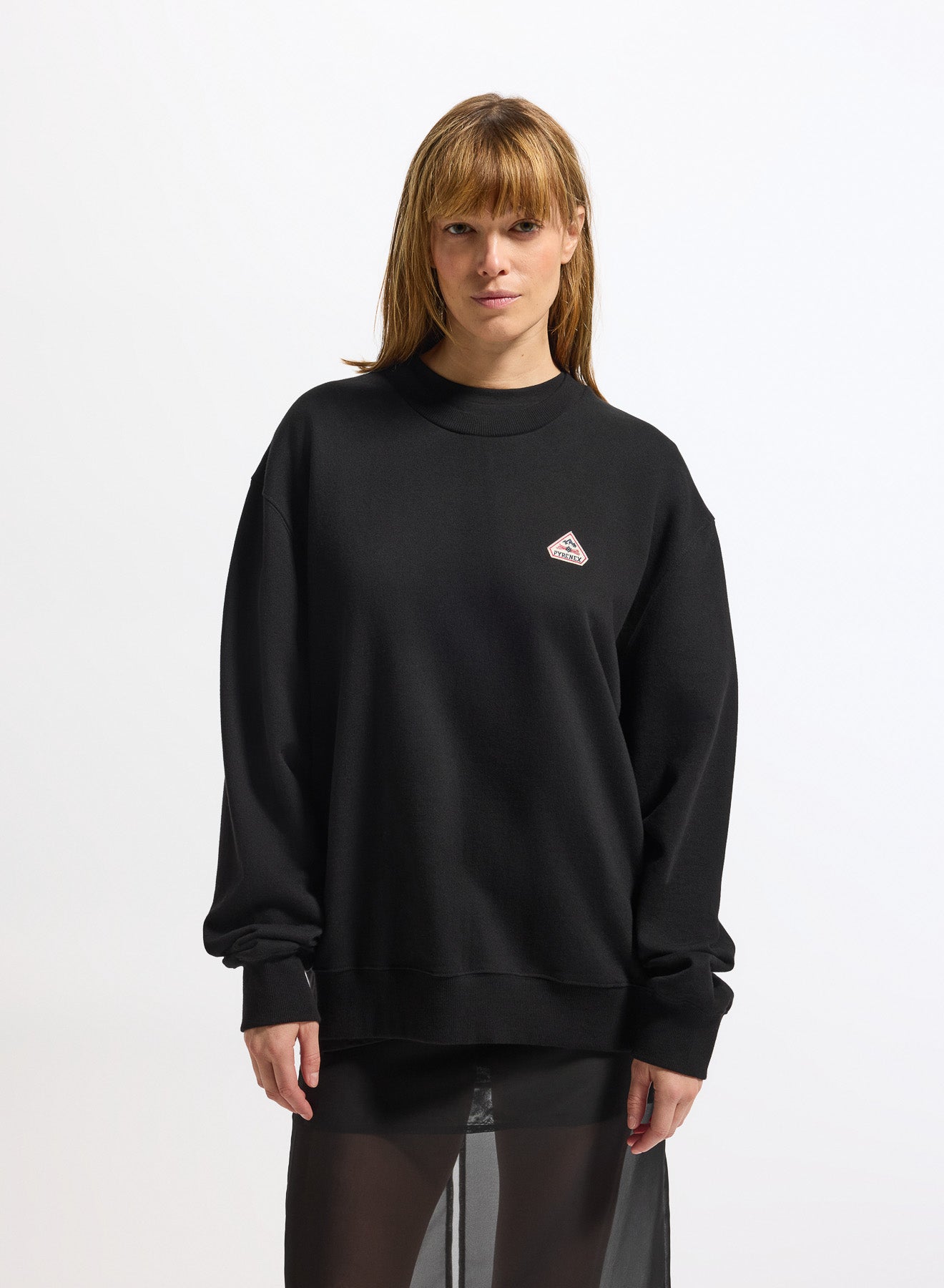 Sweat à col rond femme en coton bio Pyrenex Phase Black